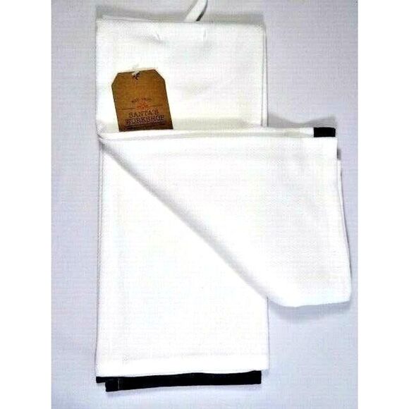 Happy Llamakkah Kitchen Towels Llama Blue Cream Cotton Set of 2 Gift NEW - Picture 3 of 4